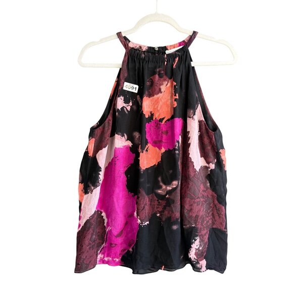 Diane Von Furstenberg Women's Tank Top Sz M Silk Pania Dancing Explosion Halter - Picture 2 of 11